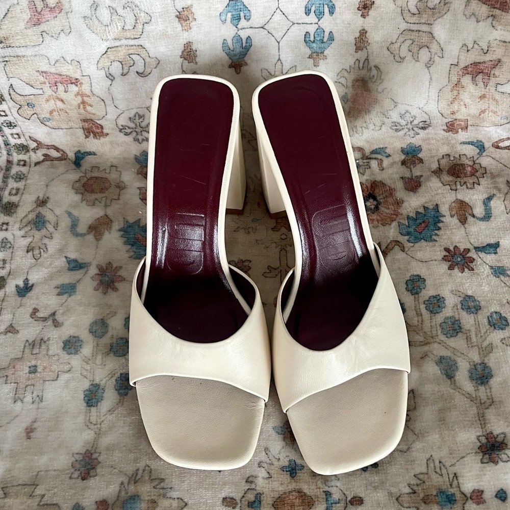 STAUD Off White Heeled Sandals
